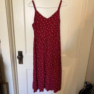 Old Navy Spaghetti Strap Polka Dot Maroon Dress